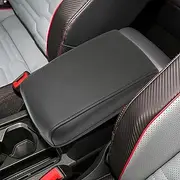 SXCY for 2024 VW Tiguan Armrest Cover for Volkswagen Tiguan 2024 Accessories 2018-2022 2023 2024 Tiguan Center Console Cover 2024 Tiguan Middle Console Cover (Black Leather Cover)