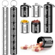 Weekly Pill Organizer 2 Times a Day, Portable Small Pill Case Keychain Pill H...
