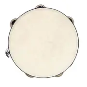 8" Hand Held Tambourine Drum Bell Birch Metal Jingles Percussion Musical
