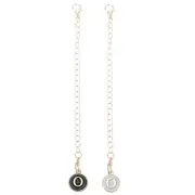2pcs Bag Hanging Chain Gold Decorative O Letter Charm Chain Strap, White & Black