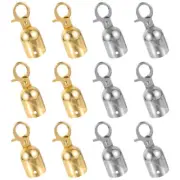 12 Pcs Rope End Stop Stainless Hook Decking Fittings Metal Cord Lock Stopper