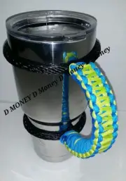 Paracord Handle for a 40oz, 30oz or 20oz, RTIC, Sic, & Ozark Neon Green & Blue
