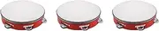Pteanecay 3pcs 8Inch Musical Tambourine Tamborine Drum Round Percussion for KTV Party Red, 750114967