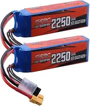2250mAh 3S Lipo Battery Compatible with 11.1V 25C with XT60 Plug Replacement Battery for RC Airplanes Quadcopter Drones FPV Helicopters Motorsports and Hobby Battery Accessories