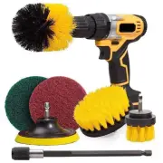 7pc/set Attachable Electric Drill Brushes Scouring Pad For Cleaning Flooring Brick Pool Tile Ceramic Marble Grout Bathro