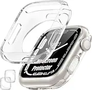 [2 Pack] Goton Bumper Case for Apple Watch Series 10 42mm, Ultra Thin Soft TPU Shockproof Case Cover Bumper Protector for iWatch Accessories (No Screen Protector) 42mm Clear+Clear