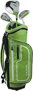 [FAZER] Junior J TEK Kids Golf Set with Oversize Driver, Irons, Putter, Bag & Headcovers - Lightweight Graphite Shafts, Soft Grips - Kids Starter Golf Clubs