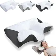 [Generic] Restrelief Premium Ergonomic Pillow Side Sleeper for Adults, Cleshy Ergonomic Pillow, New Neck Pillow for Sleeping, Ergonomic Pillow Side Sleeper, Side Sleeper Pillow, Cleshy Pillow (Black)