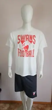 Sydney Swans AFL AFSWN0839 W24 Mens Short Sleeve Pyjama Set Size L New