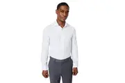 Burton Mens Smart Basket Weave Slim Long-Sleeved Shirt (White) - UTBW1338