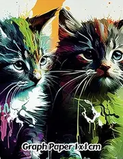 Abstract Cat Graph Paper 1x1 cm: 1cm Squared Grid Paper | Gift For People Who Love Kittens, Pet Lovers | For Back To School, Office, Work | 8.5 x 11 Inches | 111 Pages | v17