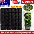81 Pocket Green Planter Outdoor Vertical Garden Wall Planting Hanging Bag Herbs