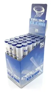 Box of 24 Cyclone Natural Clear Pre-Rolled Cones Cigarette Flavoured Tip Papers