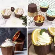50pcs brown Golden Foil Muffin & Cupcake Liners 2.67 inches, cupcake cup Durable