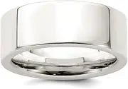 [JewelryWeb] 925 Sterling Silver Polished Flat Band 8mm Comfort-Fit-Flat-Band Ring-Band Style-Ring for Women and Men