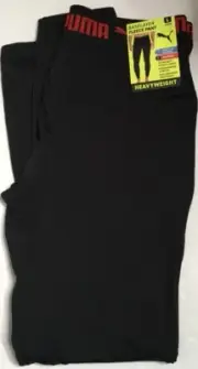 PUMA HEAVYWEIGHT MENS BASELAYER PANTS FLEECE LINED BLACK SZ Large NWT
