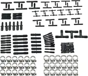 ARTR 113PCS Nylon Connectors and 36PCS Clamps Assortment Kit for Vacuum Tubing (Black)