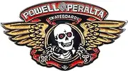 [Powell Peralta] Winged Ripper Lapel Pin, Red/Metallic Gold, 1.75", Metal, no gemstone