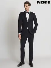 Reiss Navy Poker Modern Fit Tuxedo Trousers (U06185) | $325