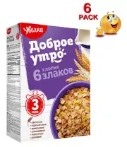 6 PACK x 350gr 6 GRAINS FLAKES GRAINS LOOSE Cereal 100% Natural UVELKA Увелка RF