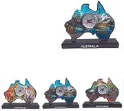 Australian Souvenirs Map Clock Movement Beside Foil Epoxy Aussie Gift Bulk AU
