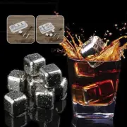 Wine Chiller Rocks Beverage Cooling Stone Stainless Steel Ice Cube Set for GrQZF