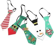 [IWOWHERO] 5pcs Christmas Tie Boy Funny Holiday Neckties Snowflake Ties for Men Boys Christmas Bow Tie Christmas Neckties Christmas Party Tie Christmas Party Decor Holiday Tie Felt Cloth