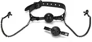 WhipSmart Diamond Ball Gag & Nipple Clips - Black Restraint