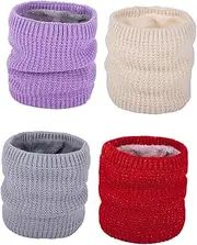 [AKOOSY] Casual Windproof Neck Warmer Scarf for Cold Protection Lightweight Winter Scarf with Thick Fluffy Lining Stylish Beige Circle Collar for Fall and Winter Fashion