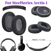 For SteelSeries Arctis 1 Replacement Headband+Sponge Ear Pads Cushion Cover Kit