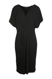 Short Sleeve Cross Over Dress--MAR-31220403