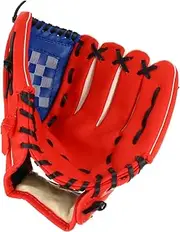 PartyKindom PU Softball Glove Thickened Pitcher Infielder's Training Glove Comfortable Shockproof Sweat Non Slip Design Fit for Easy Ball Catching
