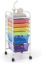 Squareful 6 Drawers Rolling Storage Cart, Multipurpose Organizer Cart, Mobile Utility Cart for Home, School, Office (Multicolor)