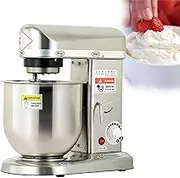 Food Mixer,Multifunctional Kitchen Mixer, Portable Lightweight Kitchen Mixer for Daily Use with Egg Whisk,Dough Hook,Flat Beater,Metallic-C(10L)