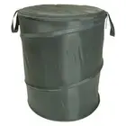 Laundry Hamper Pop Up Bag Black Collapsible Storage Basket with Zipper Lid 18in