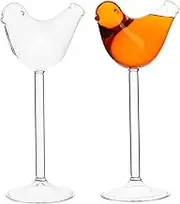 Cocktail Glass Goblet Set 2pcs Bird Shape Drinking Glasses for Bar Party