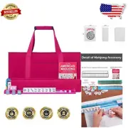 Premium Mahjong Tile Set with 166 Scratch-Resistant Tiles & Stylish Carrying Bag
