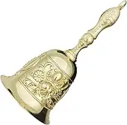 Hand Bell - Vintage Relief Jingle Bell - Luxury Aesthetic Decoration Loud Brass Hand Call Bell for Weddings Hotels Kitchen Ringing