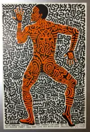 HARING "INTO '84" SHOW-1 OF 3 ANNOUNCEMENTS-BILL T. JONES-1983 MINT-NEVER SENT
