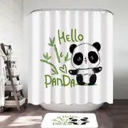 Hello Kids form a Cute Little Panda Shower Curtain