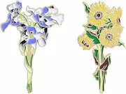 [Yardenfun] 2pcs Creative Breastpin Flower Shaped Corsage Brooch for Weddings Parties and Daily Wear Design and Chic Appearance to Enhance Your Style