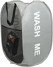 Foldable Laundry Hamper Bins with Side Pocket, Pop-Up Collapsible Mesh Laundry Basket,Suitable for laundry, bathroom, dormitory, travel, children's room