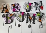 Ashland Floral Picks Halloween Spider Web Alphabet Letter - Set Of 8