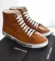 New SAINT LAURENT Paris Brown 1971 BAD LIEUTENANT MID-Top Sneaker EUR-40 US-7