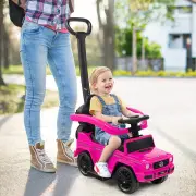 Costway3-in-1 Licensed Mercedes Benz Ride on Push Car with Push Handle-Pink