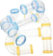 2Sets Clear Hamster Tunnel Connectors DIY External Tube Kit for Hamster Cage Sturdy Easy to Clean for Hamsters Guinea Pigs and Pets