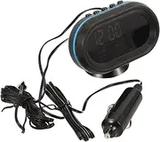HEALEEP Car Clock Voltmeter Thermometer Digital Dashboard Clock with Easy Installation Indoor Outdoor Temperature Display Automotive Voltmeter for Vehicles Dual Color Backlight