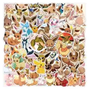 Cute Eevee Eeveelutions 50pcs Pokemon Go PVC Waterproof Stickers Pack