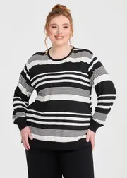 [Taking Shape] Taking Shape Striped Tunic Sweat Top Size 18 in Stripe - Plus Size Women's Tops & T Shirts Stripe