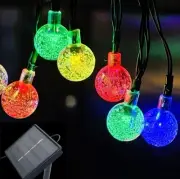 Solar String Lights Outdoor, 20ft Waterproof 30 LEDs 8 Modes Crystal Globe So...